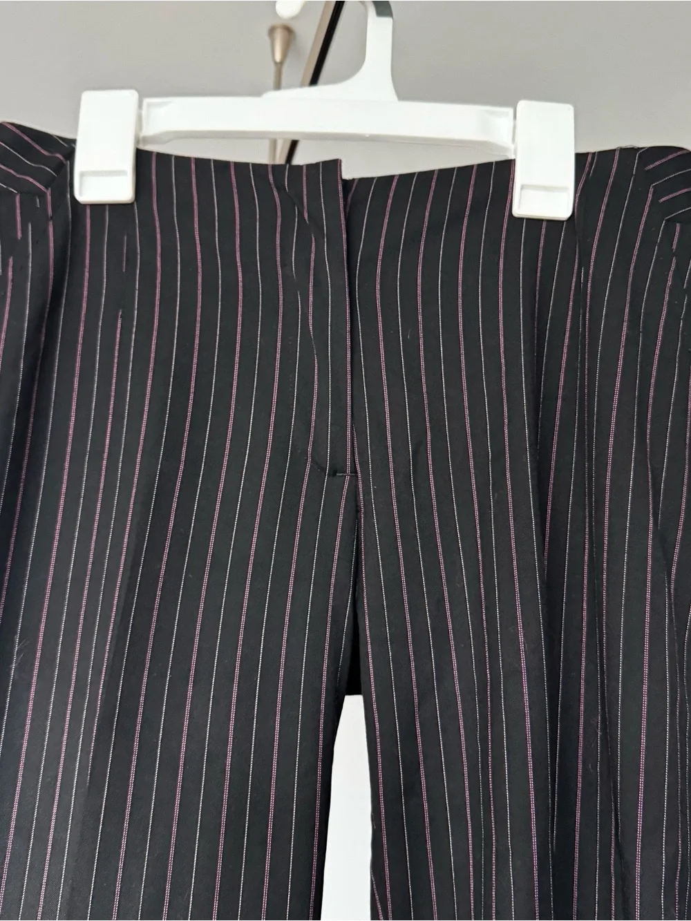 Vintage United Colors of Benetton Pinstripe Pants Size 38 Y2K Low Rise Goth - Picture 3 of 12